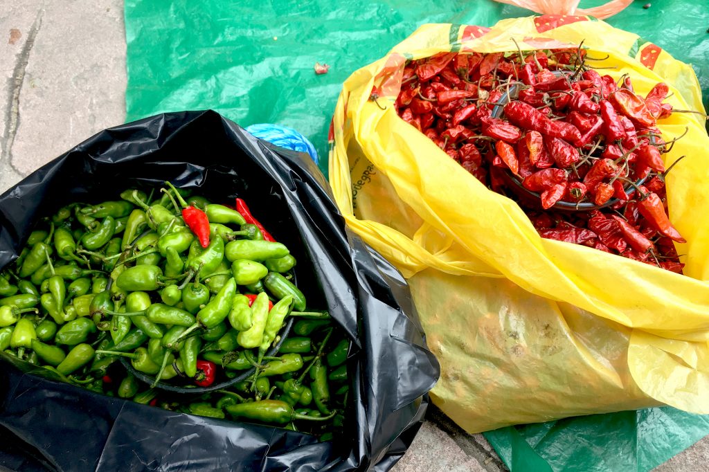 Fresh chiles at market